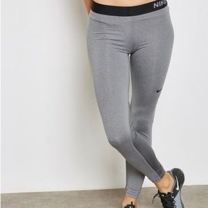 WOMEN NIKE PRO TIGHT LEGGINGS GRAY XS DRI FIT NEW